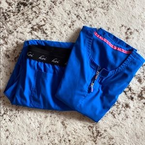 Royal blue Koi scrubs size Medium!